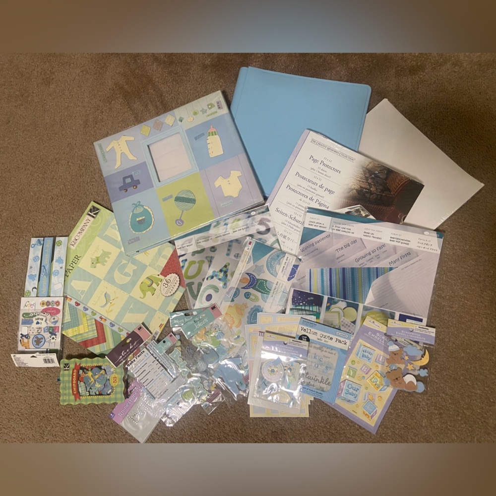 Assorted baby scrapbooking set